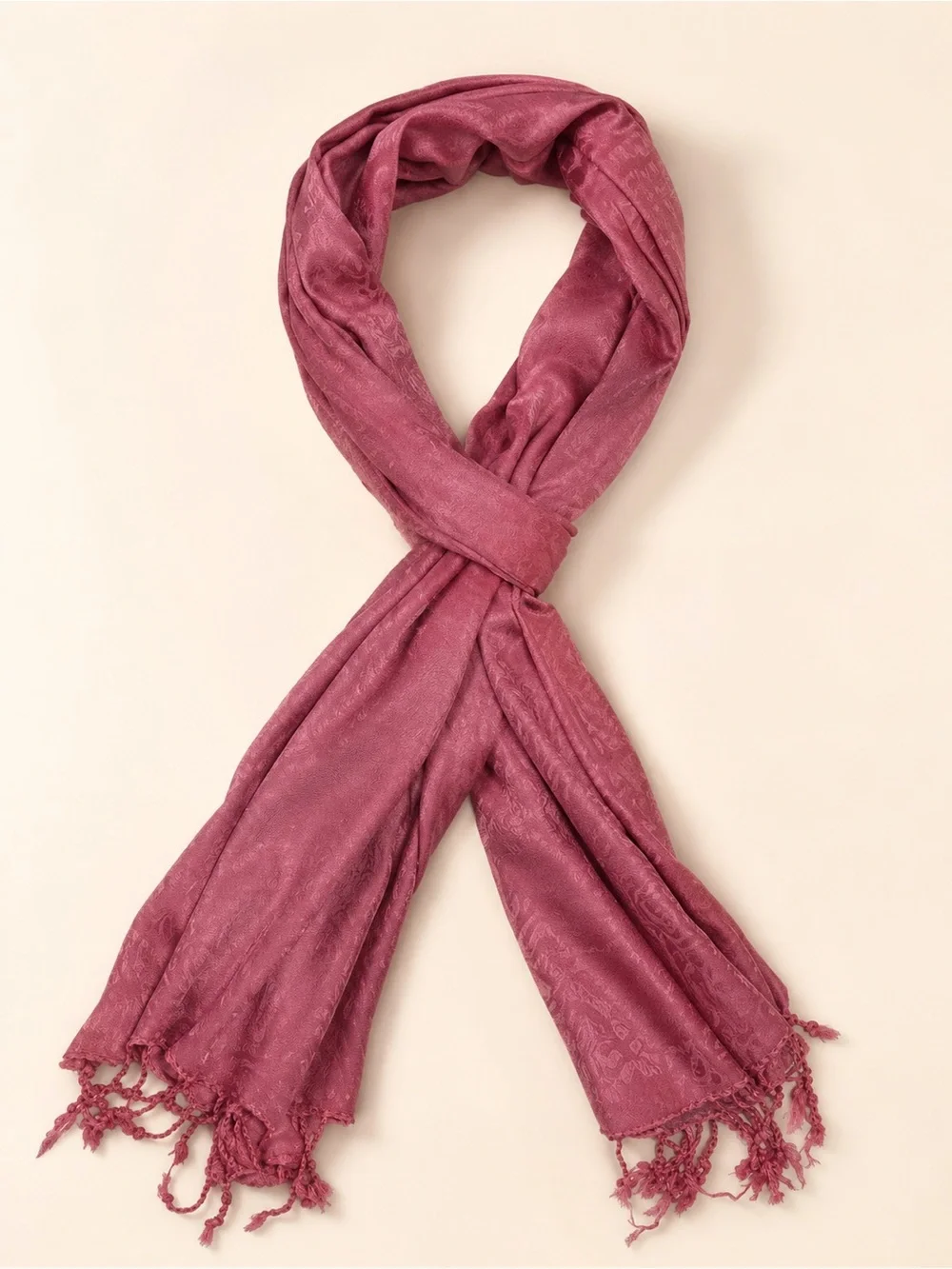 Berry Maroon Modal Scarf Fringe Matty Weave Lightweight Wrap NWT